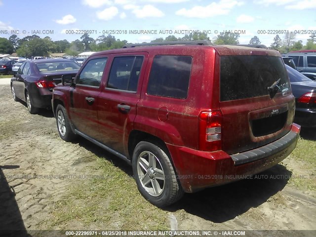 1J8FT28W58D520326 - 2008 JEEP PATRIOT SPORT RED photo 3