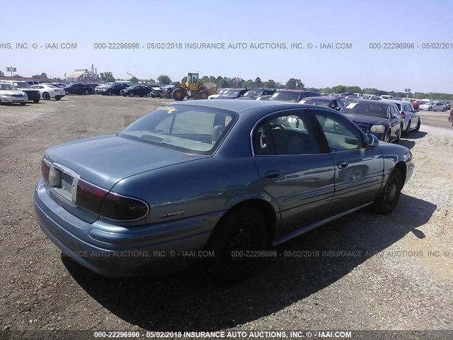 1G4HP54K22U208184 - 2002 BUICK LESABRE CUSTOM BLUE photo 4