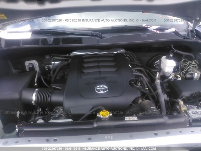 5TFUM5F12DX045831 - 2013 TOYOTA TUNDRA DOUBLE CAB SR5 SILVER photo 10