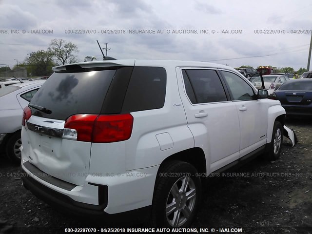 2GKALMEK8G6191699 - 2016 GMC TERRAIN SLE WHITE photo 4