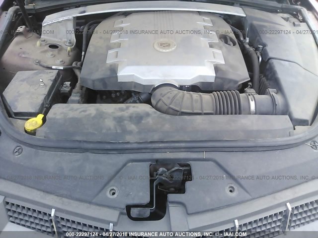 1G6DV57V180168973 - 2008 CADILLAC CTS HI FEATURE V6 BURGUNDY photo 10