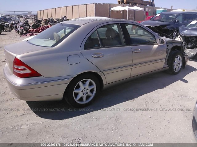 WDBRF61J02F226943 - 2002 MERCEDES-BENZ C 240 Champagne photo 4