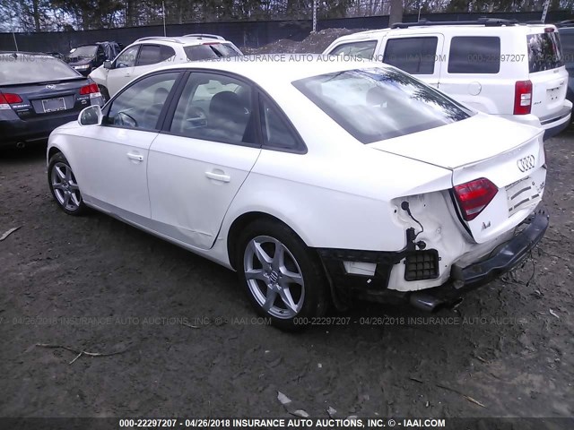 WAULF78K19N031958 - 2009 AUDI A4 2.0T QUATTRO WHITE photo 3