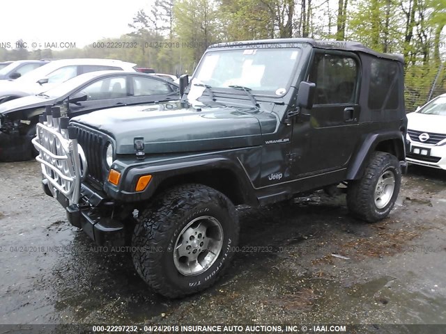 1J4FA49S42P769818 - 2002 JEEP WRANGLER / TJ SPORT GREEN photo 2