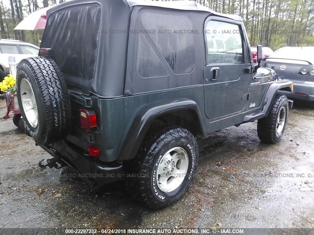 1J4FA49S42P769818 - 2002 JEEP WRANGLER / TJ SPORT GREEN photo 4