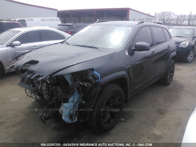 1C4PJMBS9FW521418 - 2015 JEEP CHEROKEE TRAILHAWK BLACK photo 2