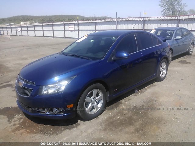 1G1PC5SB4D7145615 - 2013 CHEVROLET CRUZE LT BLUE photo 2