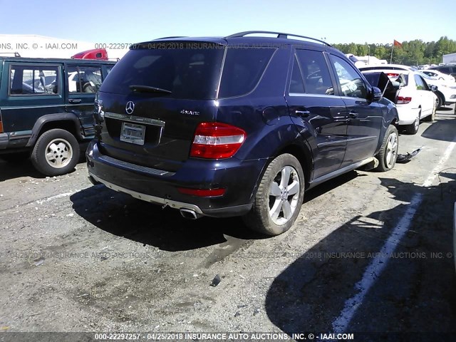 4JGBB8GB5BA737003 - 2011 MERCEDES-BENZ ML 350 4MATIC BLUE photo 4