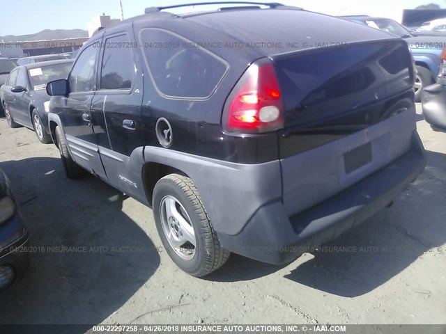 3G7DA03E41S503223 - 2001 PONTIAC AZTEK BLACK photo 3