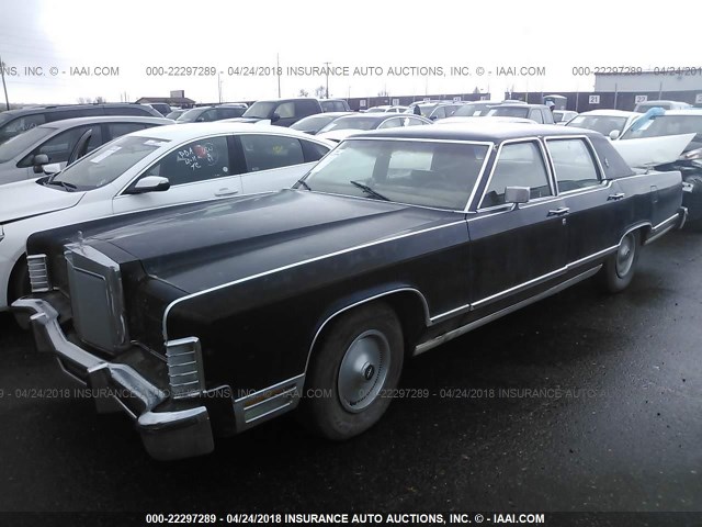 9Y82S718828 - 1979 LINCOLN CONTINENTAL  BLUE photo 2