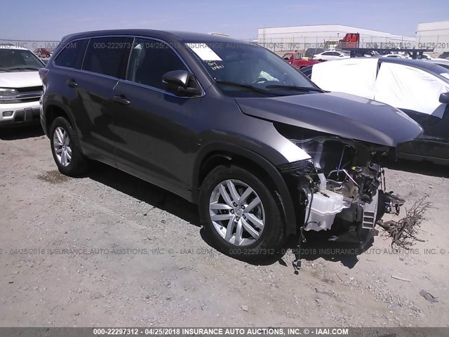 5TDZKRFH9FS049044 - 2015 TOYOTA HIGHLANDER LE/LE PLUS GRAY photo 1