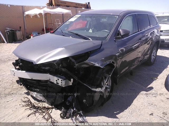 5TDZKRFH9FS049044 - 2015 TOYOTA HIGHLANDER LE/LE PLUS GRAY photo 2