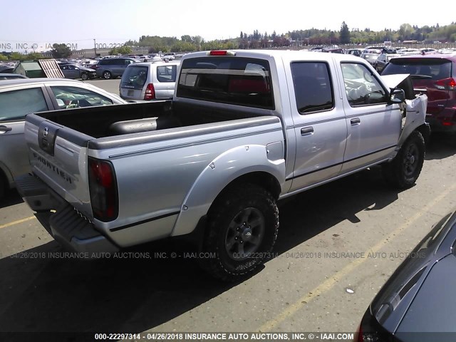 1N6ED27T34C452225 - 2004 NISSAN FRONTIER CREW CAB XE V6 SILVER photo 4