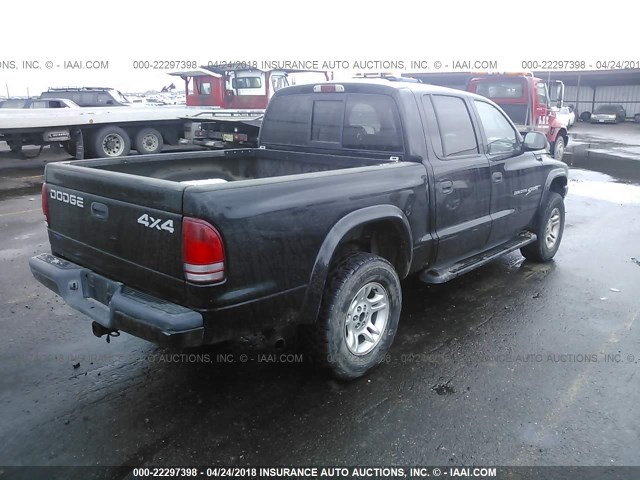 1B7HG2AN81S338031 - 2001 DODGE DAKOTA QUAD BLACK photo 4