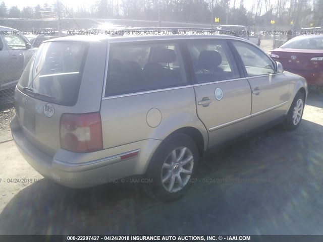 WVWVD63B74E188874 - 2004 VOLKSWAGEN PASSAT GLS TAN photo 4