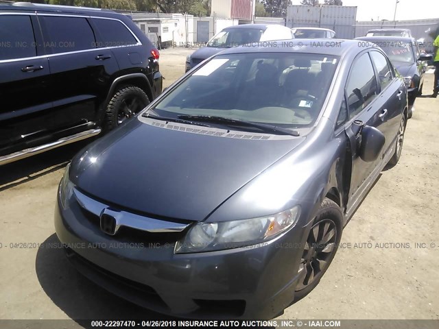 2HGFA15999H504044 - 2009 HONDA CIVIC EXL ნაცრისფერი ფოტო 2