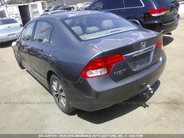 2HGFA15999H504044 - 2009 HONDA CIVIC EXL ნაცრისფერი ფოტო 3