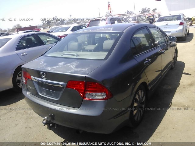 2HGFA15999H504044 - 2009 HONDA CIVIC EXL ნაცრისფერი ფოტო 4