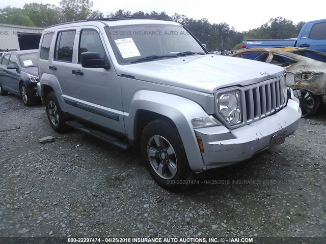 1J8GN28K48W172308 - 2008 JEEP LIBERTY SPORT SILVER photo 1