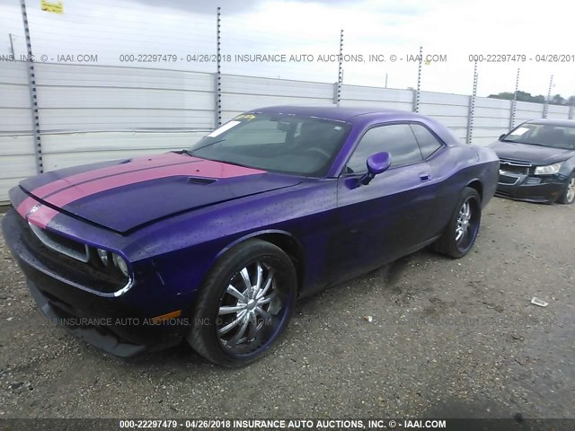 2B3CJ4DV0AH322496 - 2010 DODGE CHALLENGER SE PURPLE photo 2