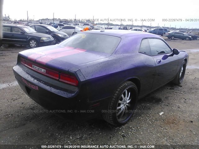 2B3CJ4DV0AH322496 - 2010 DODGE CHALLENGER SE PURPLE photo 4