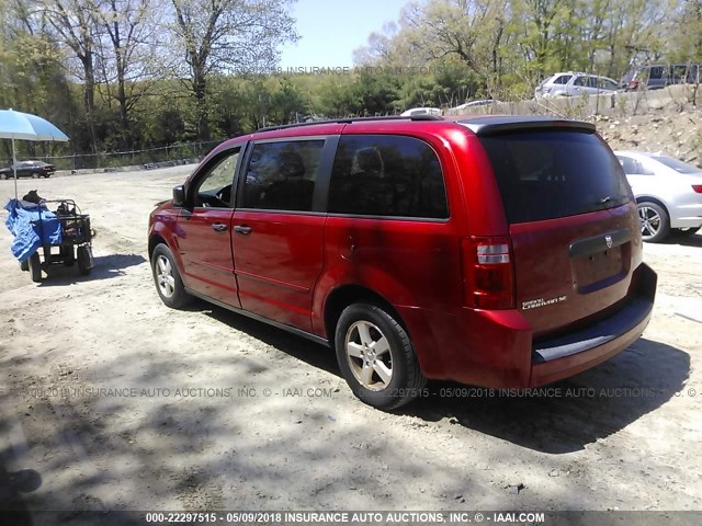 1D8HN44HX8B131935 - 2008 DODGE GRAND CARAVAN SE RED photo 3