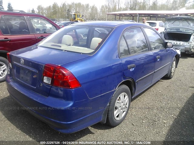 1HGES16345L026311 - 2005 HONDA CIVIC DX VP Mavi foto 4