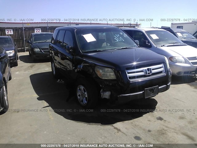 2HKYF18106H562948 - 2006 HONDA PILOT LX BLACK photo 1