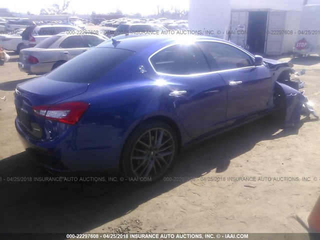 ZAM57RTA6F1157315 - 2015 MASERATI GHIBLI S/Q4 BLUE photo 4