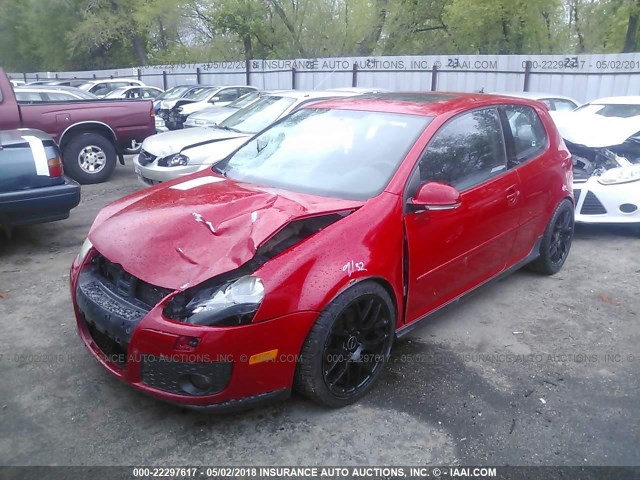 WVWFV71K36W074104 - 2006 VOLKSWAGEN NEW GTI RED photo 2