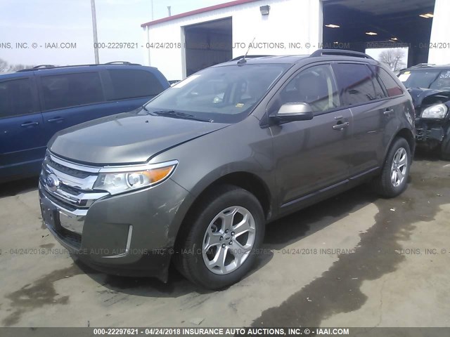 2FMDK3JC7DBB82690 - 2013 FORD EDGE SEL GRAY photo 2