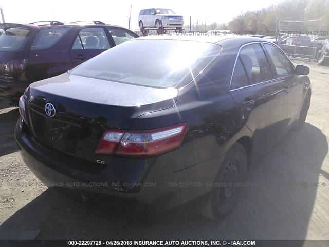 4T1BE46K67U520325 - 2007 TOYOTA CAMRY NEW GENERAT CE/LE/XLE/SE BLACK photo 4