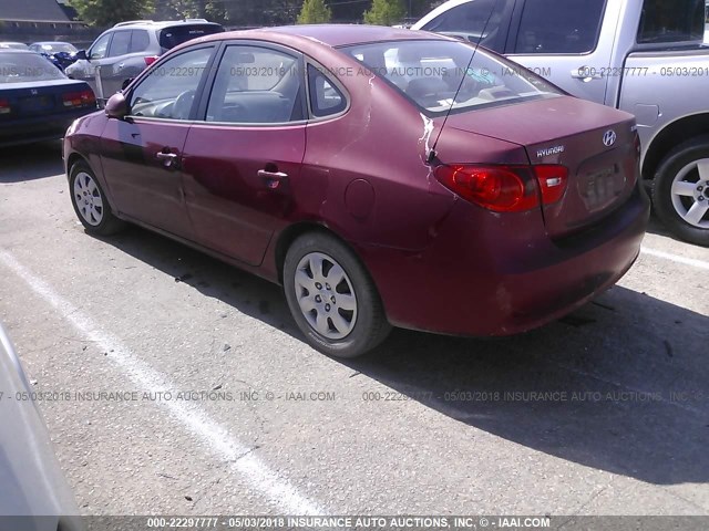 KMHDU46D67U076733 - 2007 HYUNDAI ELANTRA GLS/SE/LIMITED RED photo 3