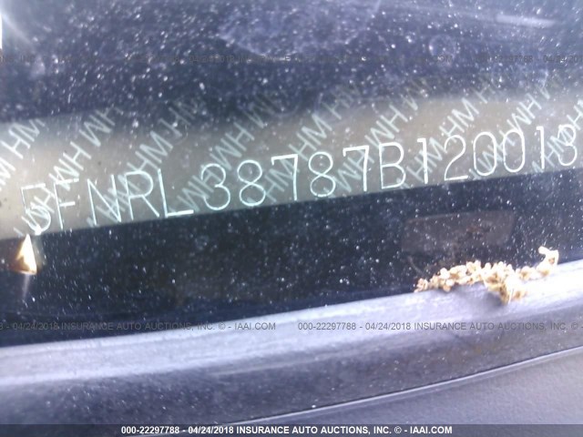 5FNRL38787B120013 - 2007 HONDA ODYSSEY EXL ვერცხლისფერი ფოტო 9