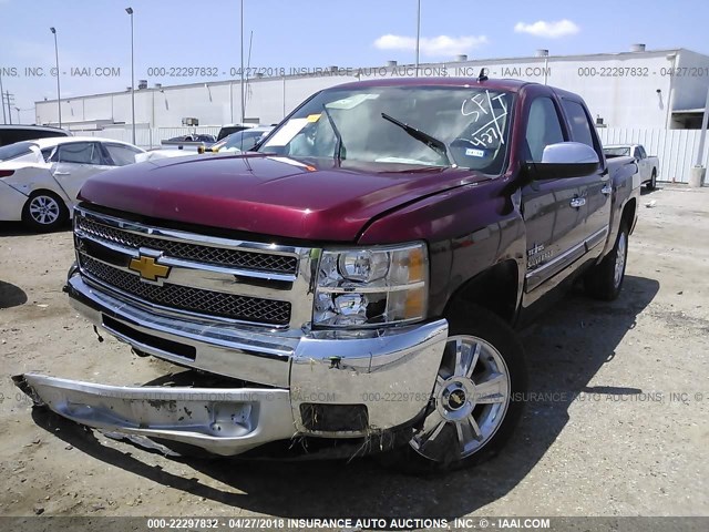 3GCPCSE03DG375411 - 2013 CHEVROLET SILVERADO C1500 LT MAROON photo 2