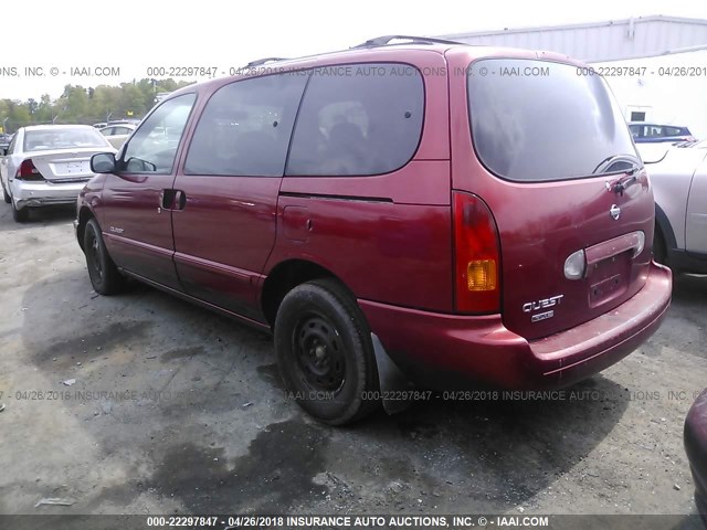 4N2XN11T2XD824239 - 1999 NISSAN QUEST SE/GLE/GXE RED photo 3