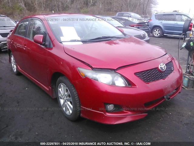 2T1BU40E79C146513 - 2009 TOYOTA COROLLA S/LE/XLE RED photo 1