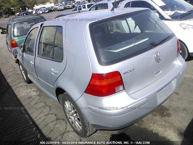 9BWGK61J134046040 - 2003 VOLKSWAGEN GOLF GLS SILVER photo 3