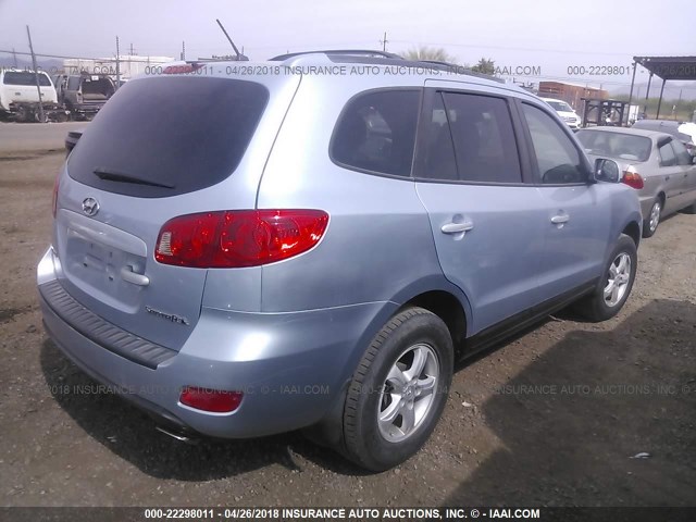 5NMSG13D37H005440 - 2007 HYUNDAI SANTA FE GLS Light Blue photo 4