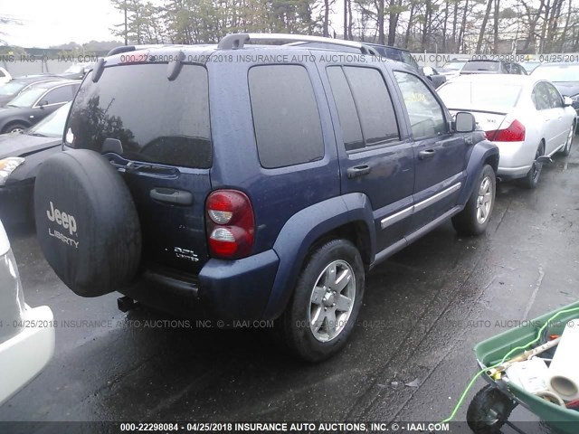 1J4GL58K67W575567 - 2007 JEEP LIBERTY LIMITED BLUE photo 4