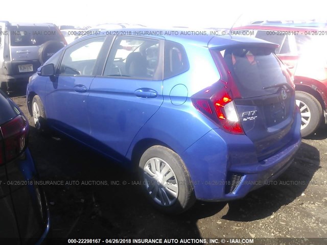 3HGGK5H52FM778362 - 2015 HONDA FIT LX BLUE photo 3