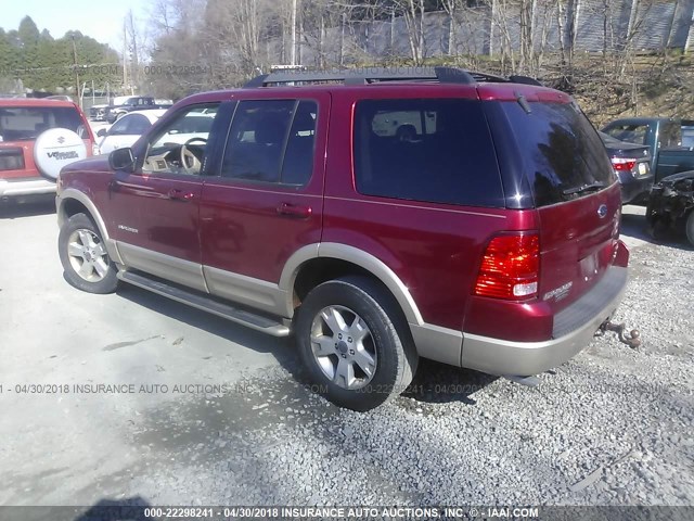 1FMZU74W35UB03458 - 2005 FORD EXPLORER EDDIE BAUER RED photo 3