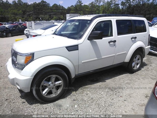 1D8GT58K77W635265 - 2007 DODGE NITRO SLT WHITE photo 2