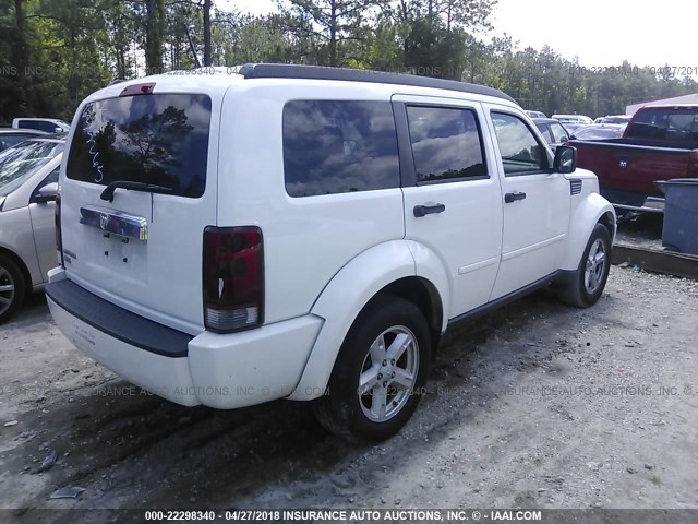 1D8GT58K77W635265 - 2007 DODGE NITRO SLT WHITE photo 4