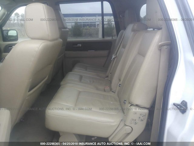 1FMFK16577LA28945 - 2007 FORD EXPEDITION EL XLT WHITE photo 8