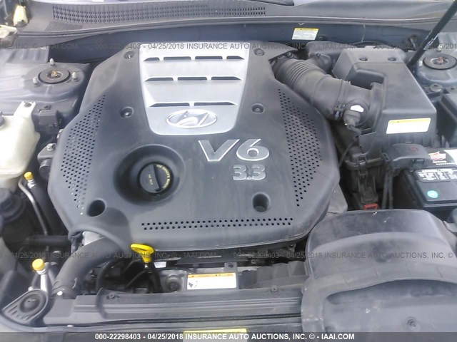 5NPEU46F66H069297 - 2006 HYUNDAI SONATA GLS/LX BLUE photo 10