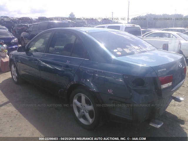 5NPEU46F66H069297 - 2006 HYUNDAI SONATA GLS/LX BLUE photo 3