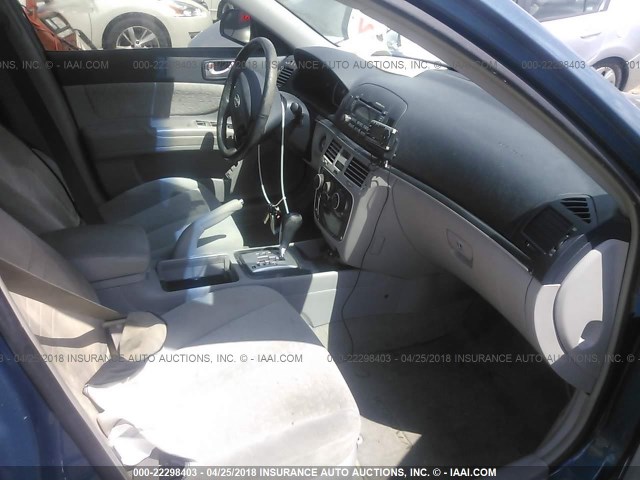 5NPEU46F66H069297 - 2006 HYUNDAI SONATA GLS/LX BLUE photo 5