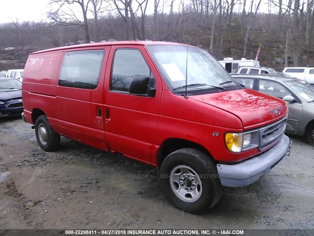 1FTNE24L91HA28115 - 2001 FORD ECONOLINE E250 VAN RED photo 1