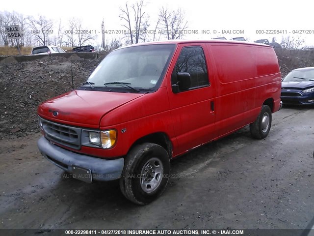 1FTNE24L91HA28115 - 2001 FORD ECONOLINE E250 VAN RED photo 2